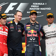 Daniel Ricciardo takes the podium in the Hungaroring