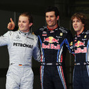 Webber takes pole in rainy qualifying