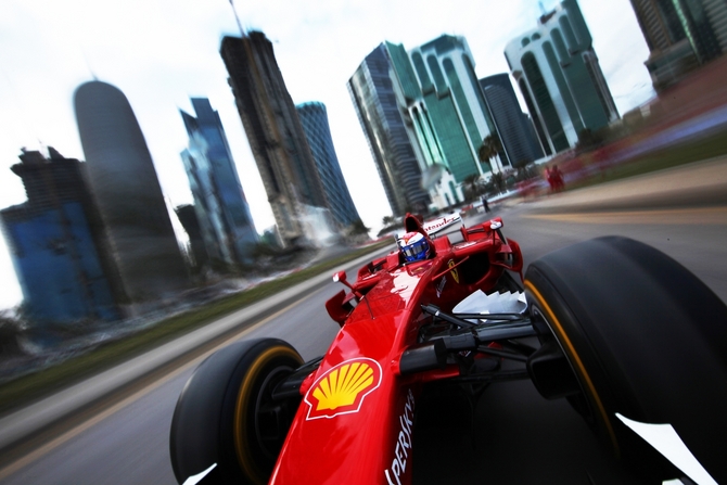 Ferrari Rockets Through Doha, Qatar, to Open Qatar Motor Show