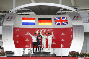 Max Verstappens finished second and Lewis Hamilton recovered to third place