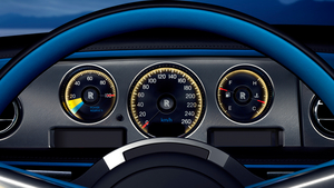 The standard car displays have been replaced by graphics inspired by Bluebird