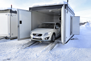 Rough winter conditions put to proof the Volvo C30 Electric