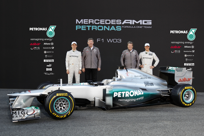 Mercedes Gives W03 Late Unveil