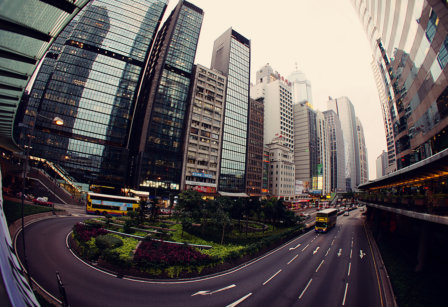 
	Driving in  Hong Kong means urban traffic.
