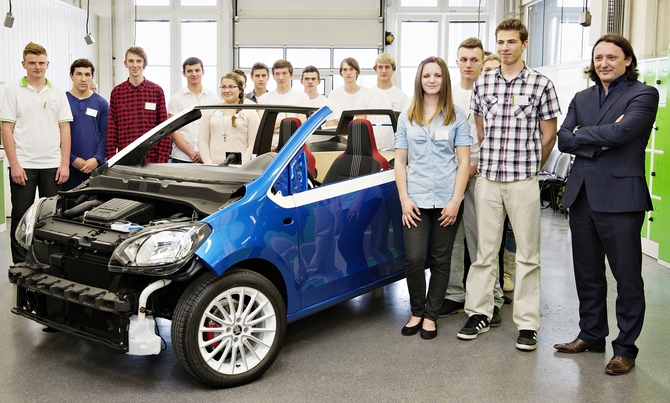 Team of apprentices standing alongside the CitiJet