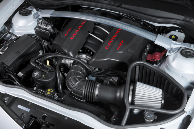 ChevroletThe Z/28 uses the 7.0-liter V8 and dry sump system from the Corvette Z06