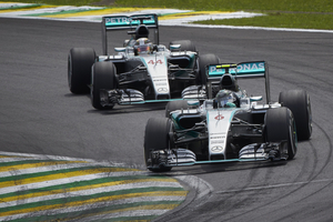 Hamilton and Vettel completed the podium in Interlagos