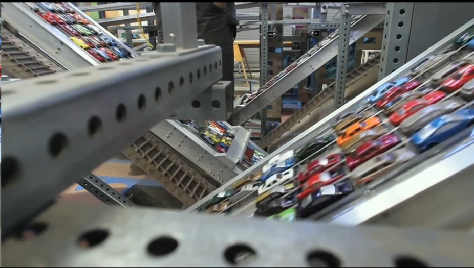 Kinectic Sculpture Creates Cityscape with 1,200 Hot Wheels Cars