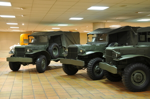 Among the collection are a weird group of four US military trucks