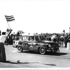 1957- Toyota competes in motorsport for first time at Mobilgas Round Australia Rally with Toyopet Crown Deluxe