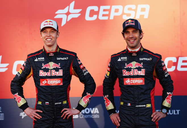 Jean-Eric Vergne dá as boas-vindas a Daniil Kvyat à Toro Rosso