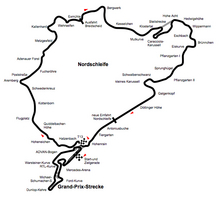 This plan depicts the full Nürburgring circuit as it is since 1984.