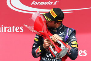 Ricciardo celebrates his maiden win in Formula 1