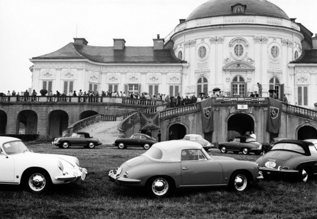 A Porsche Club of America meeting at the Solitude castle near Stuttgart, Germany