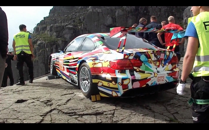 BMW Lands Jeff Koons BMW Art Car on a Cliff