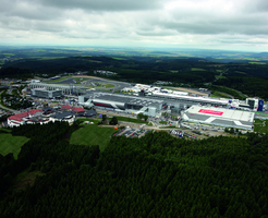 The track and related infrastructure extends over a wide area.
