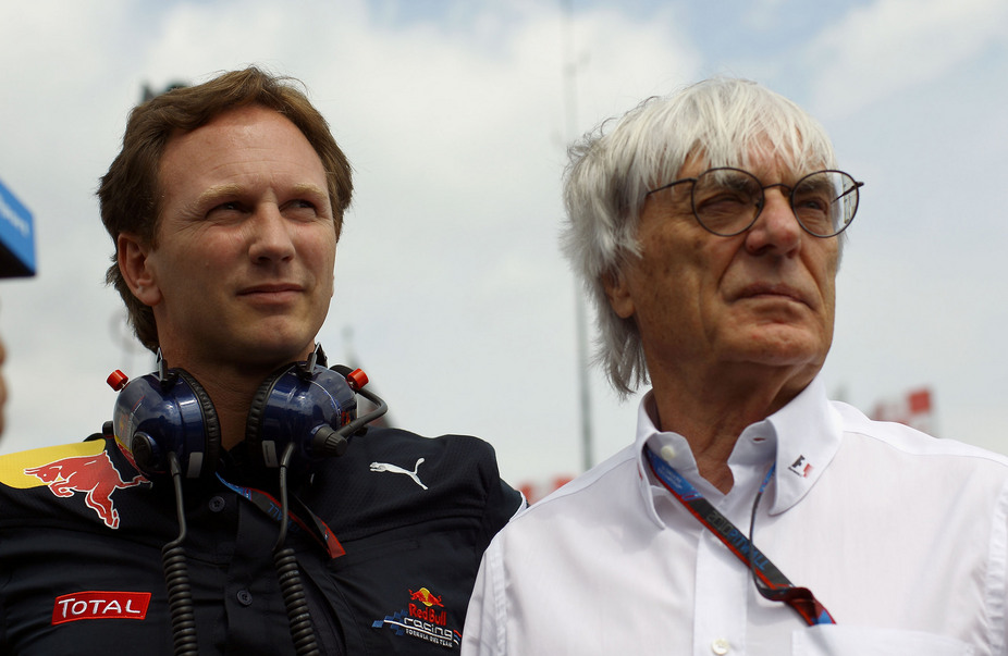 Bernie Ecclestone and Red Bull Manager Christian Horner