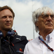 Bernie Ecclestone and Red Bull Manager Christian Horner