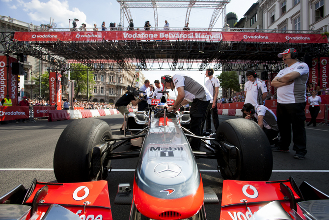 The MP4-27 During a Promotional Event in Hungary