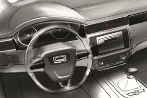 The interior features uses touch and swipe controls