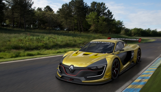 O Renault Sport R.S. 01 possui um proeminente losango que domina a face dianteira do veículo