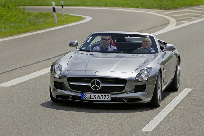 Jay Leno Vists AMG in Affalterbach to Test Drive SLS Convertible with Video