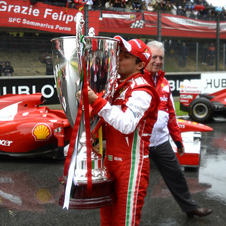 Massa received a 120cm high cup engraved with his 11 wins for his service to the team