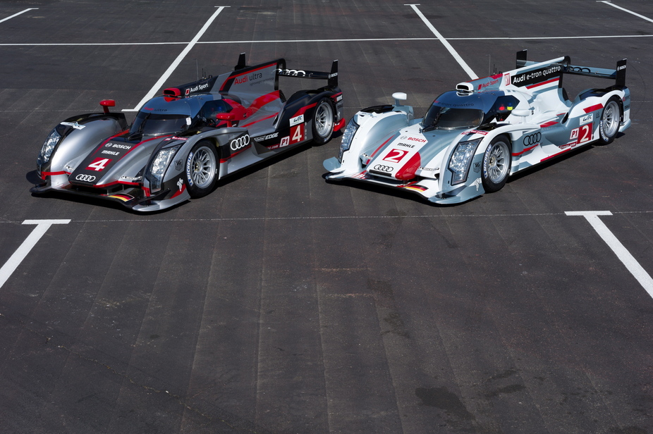 The Audi R18 E-Tron Quattro and R18 Ultra take to the track for the first time at Spa on May 7