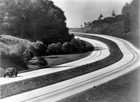 An empty Autobahn from 1936 to 1939