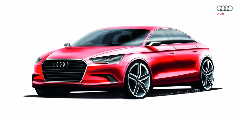 Audi reveals sketches of A3 sedan concept