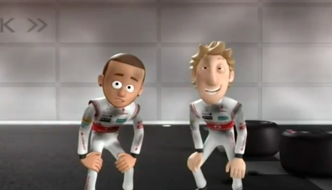 Button and Hamilton are the stars with their actual voices