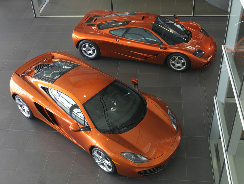 The F1 poses with its younger brother the MP4-12C