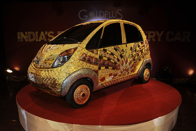 $4.6M Gold Tata Nano Only Slightly Better Purchase than $4.7M Lamborghini Scale Model