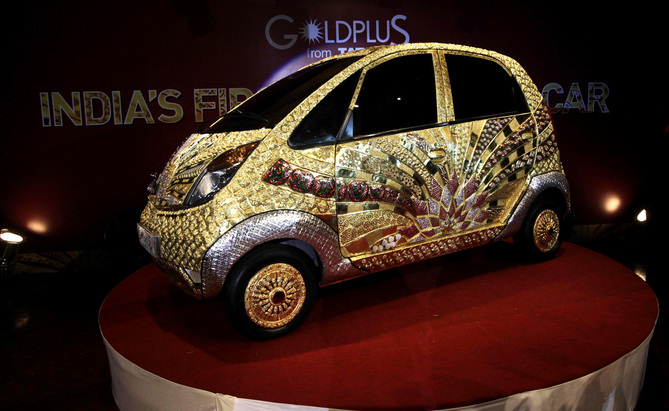 $4.6M Gold Tata Nano Only Slightly Better Purchase than $4.7M Lamborghini Scale Model