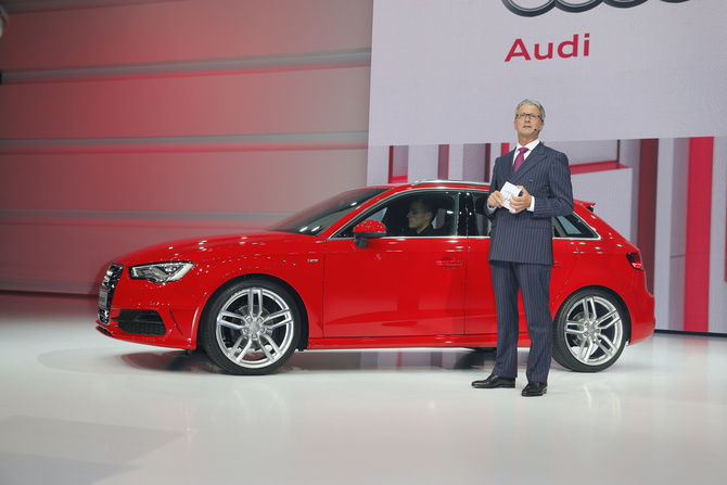 O novo Audi foi revelado durante a conferência de imprensa da marca