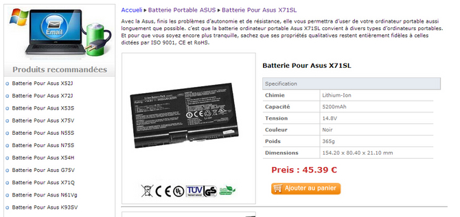 Batterie Asus X71SL http://www.laptopsbatterie.com/asus-x71sl.html