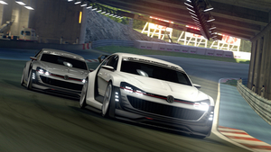 The GTI Supersport includes vertical headlights modules and large air intakes in honeycomb shape