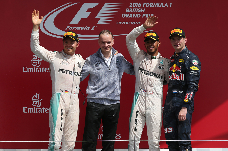 Rosberg and Verstappen finished in second and third place