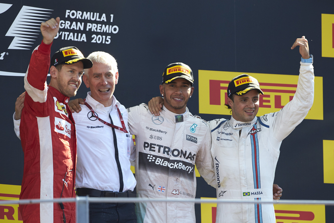 Sebastian Vettel and Felipe Massa were at the podium in Monza