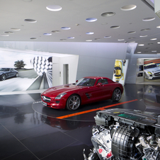 A turntable near the window allows cars to be displayed