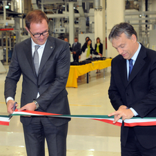 The factory was opened by the Hungarian prime minister and Opel deputy chairman