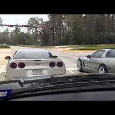 Two Turkeys on Thanksgiving Wrecking their Corvettes in The Woodlands